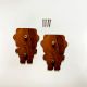 Handcrafted Acacia Wood Robot Handle Pair